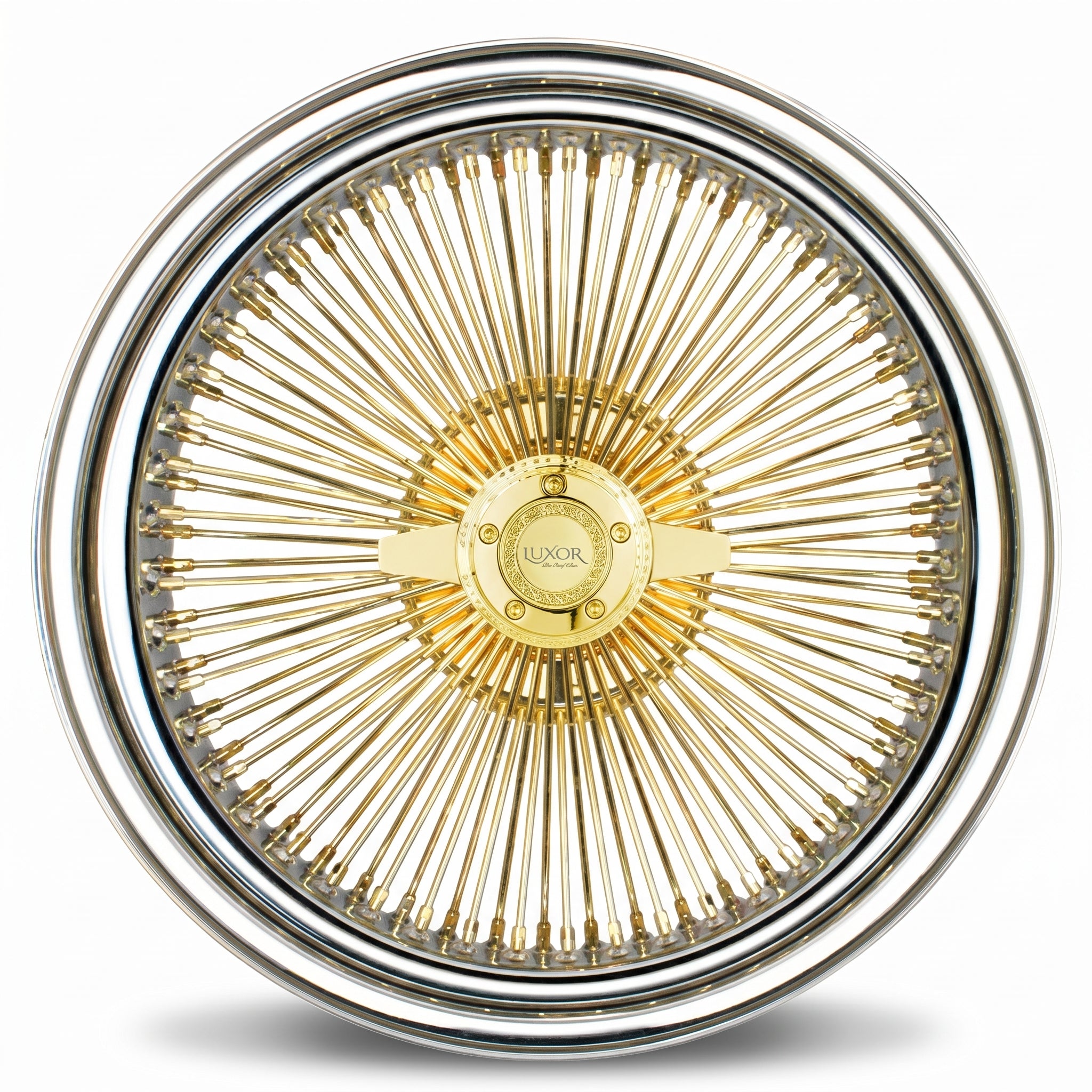 Luxor 17x8 100 Spoke Straight Lace Standard Gold Center