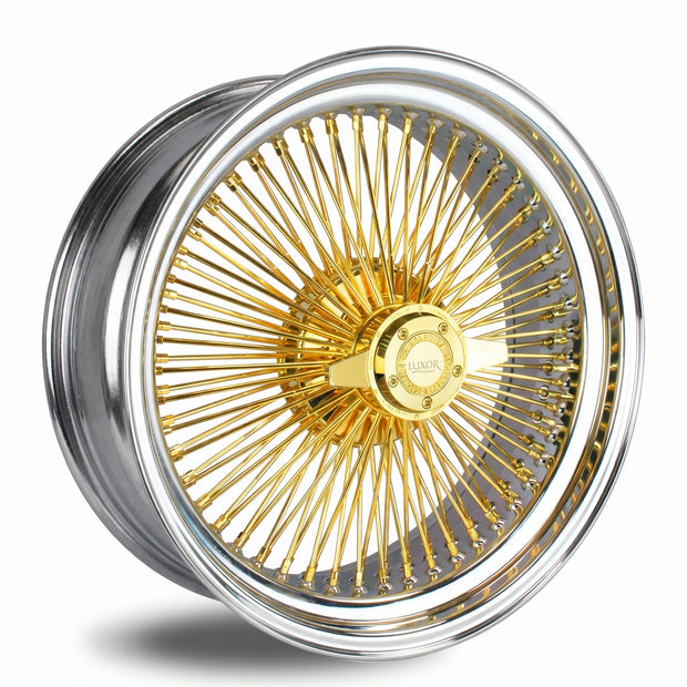 Luxor 17x8 100 Spoke Straight Lace Standard Gold Center