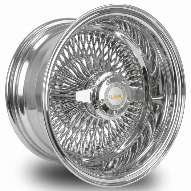 Luxor 17x9 100 Spoke Straight Lace Reverse Chrome