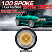 17x9 100 spokes Straight Lace Reverse Gold Center Wheel Set with Free Tires
