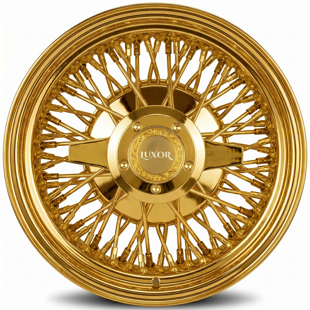 Luxor 13x7 72 Spoke Cross Lace Reverse All Gold
