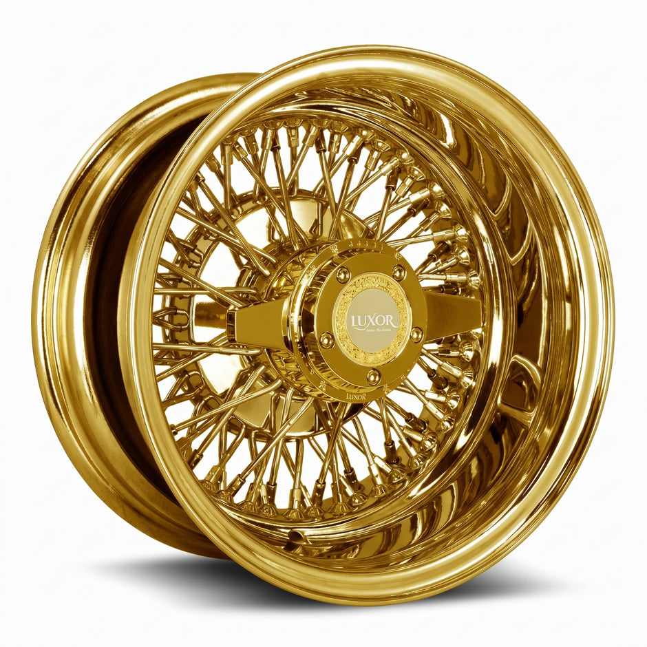 Luxor 13x7 72 Spoke Cross Lace Reverse All Gold