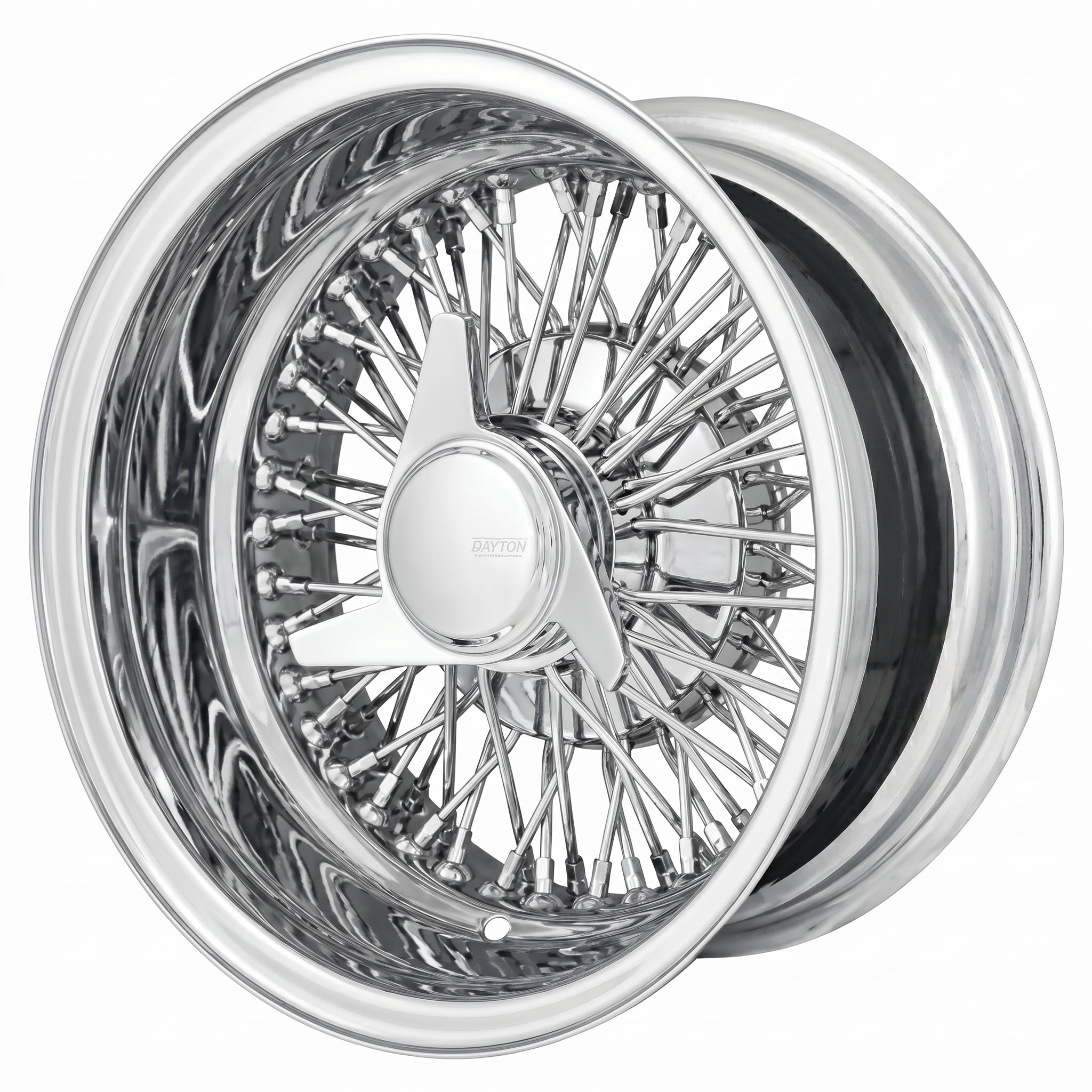13x7 72 Spoke Straight Lace Reverse Chrome