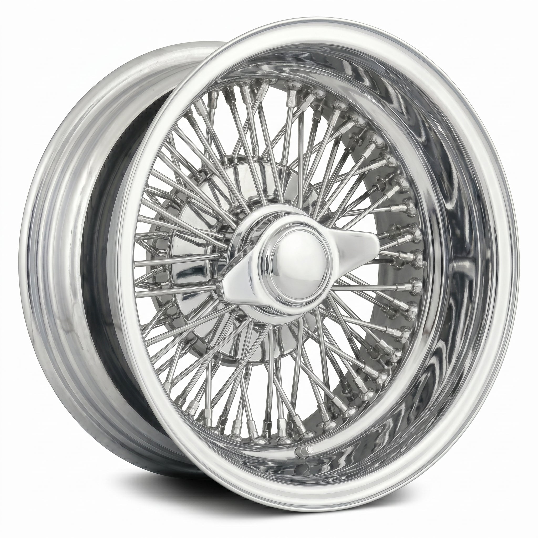 14x7 72 Spoke Straight Lace Reverse Chrome