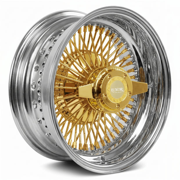 Luxor 13x7 72 Spoke Straight Lace Reverse Gold Center