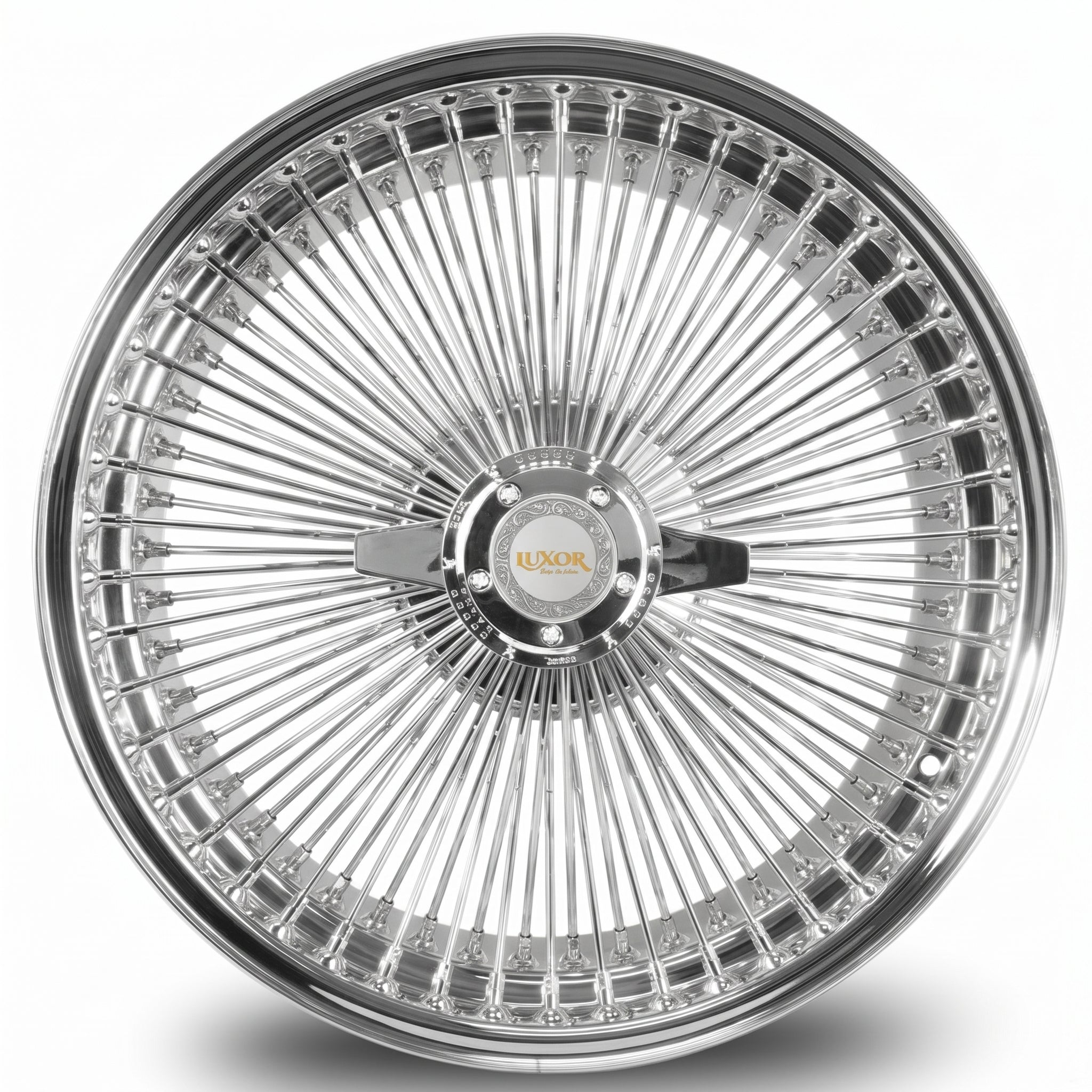 Luxor 17x8 FWD 100 Spoke Straight Lace Chrome