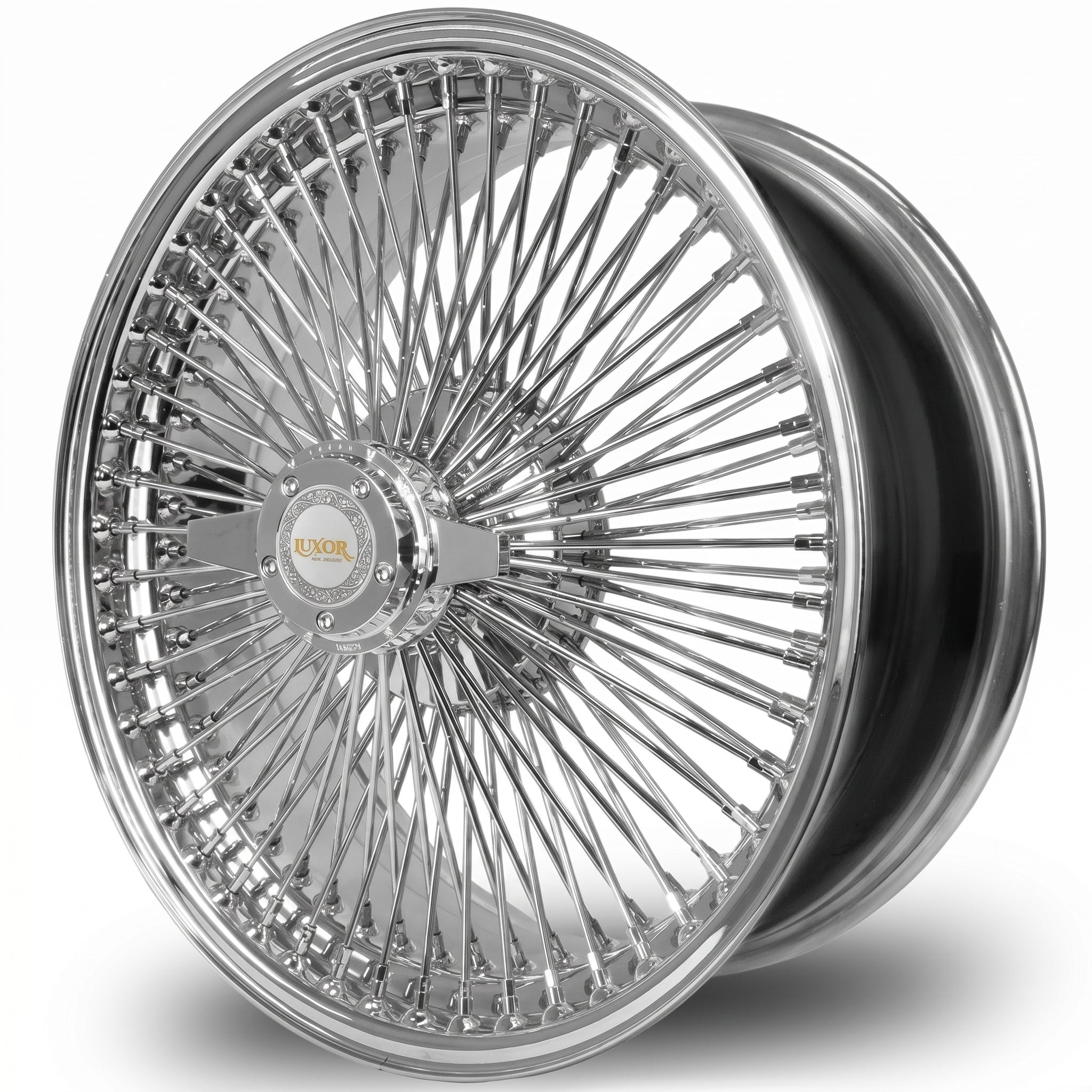 Luxor 17x8 FWD 100 Spoke Straight Lace Chrome