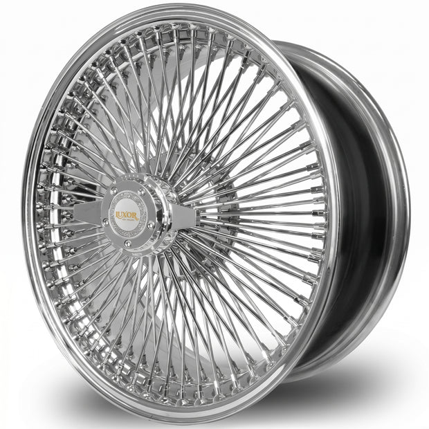 Luxor 17x8 FWD 100 Spoke Straight Lace Chrome