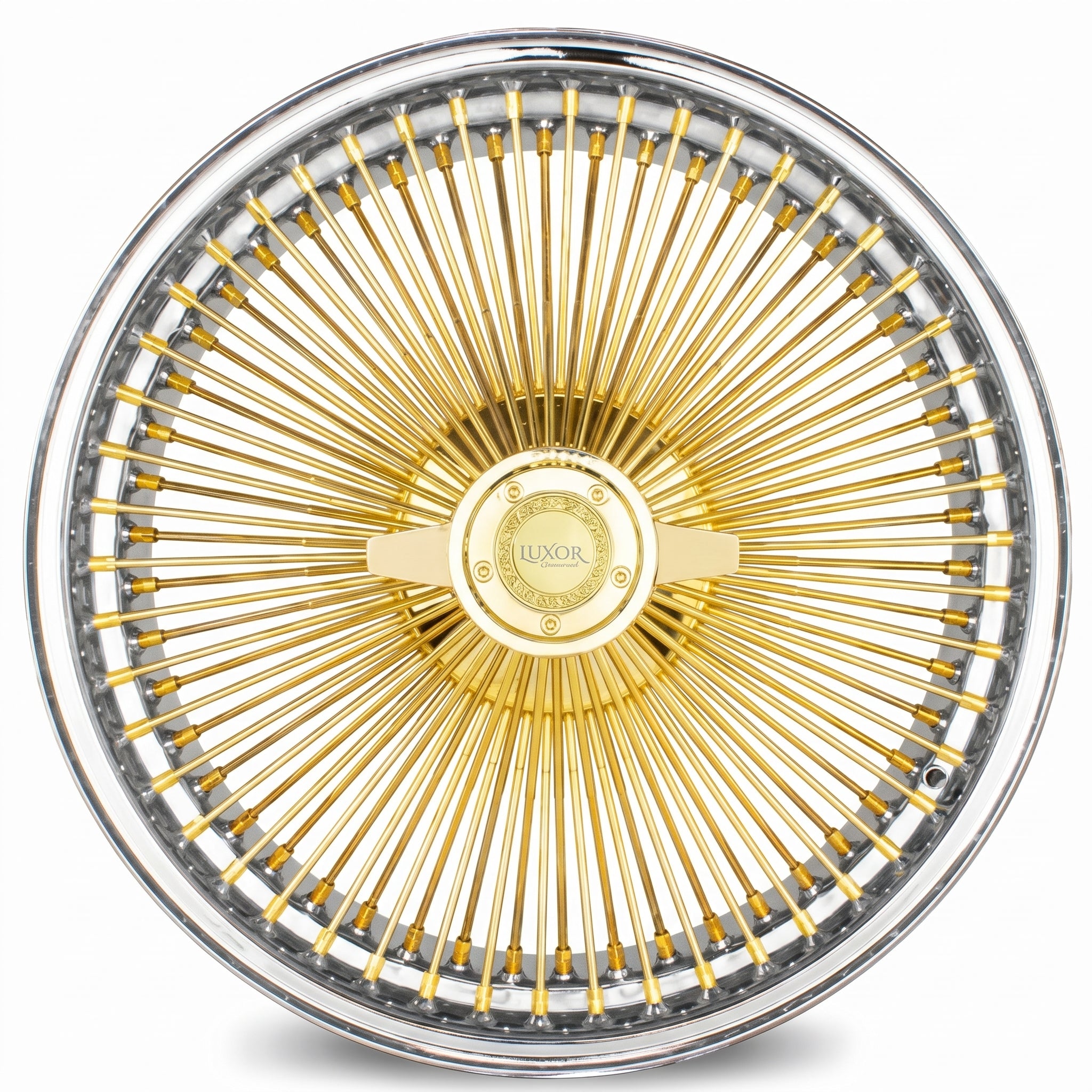 Luxor 20x8 Fwd 100 Spoke Straight Lace Gold Center