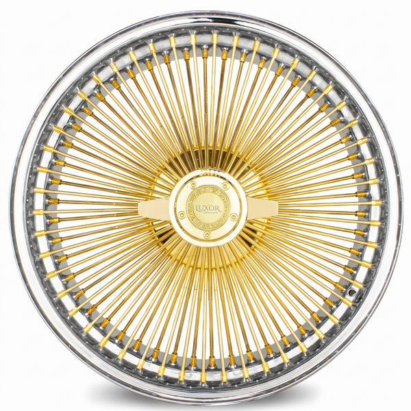 Luxor 20x8 Fwd 100 Spoke Straight Lace Gold Center