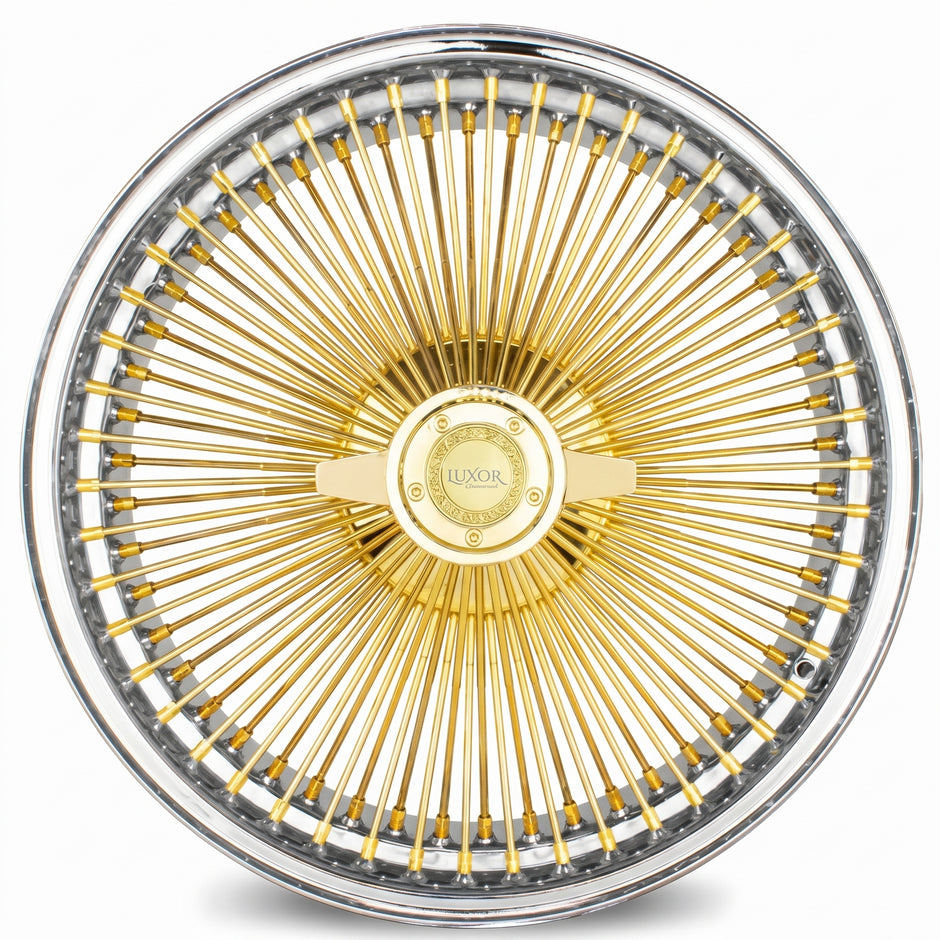 Luxor 20x8 Fwd 100 Spoke Straight Lace Gold Center