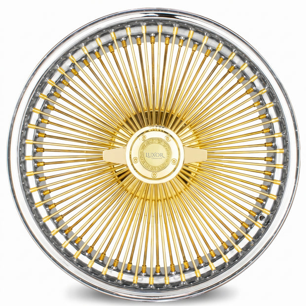 Luxor 18x8 FWD 100 Spoke Straight Lace Gold Center
