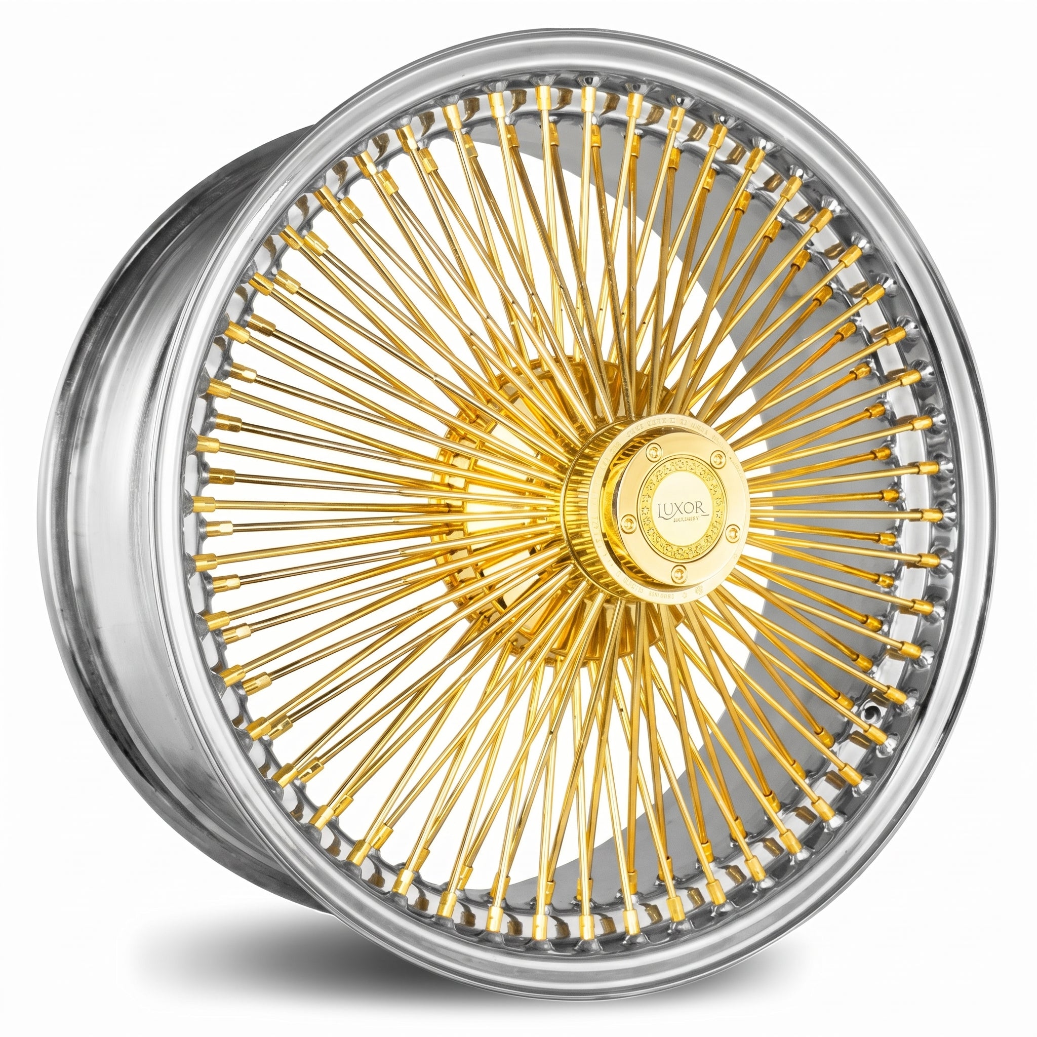 Luxor 22x8 FWD 150 Spoke Straight Lace Gold Center