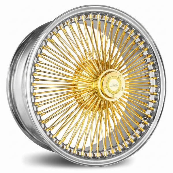 Luxor 22x8 FWD 150 Spoke Straight Lace Gold Center