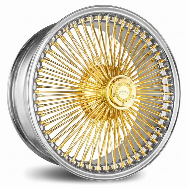 Luxor 22x8 FWD 150 Spoke Straight Lace Gold Center