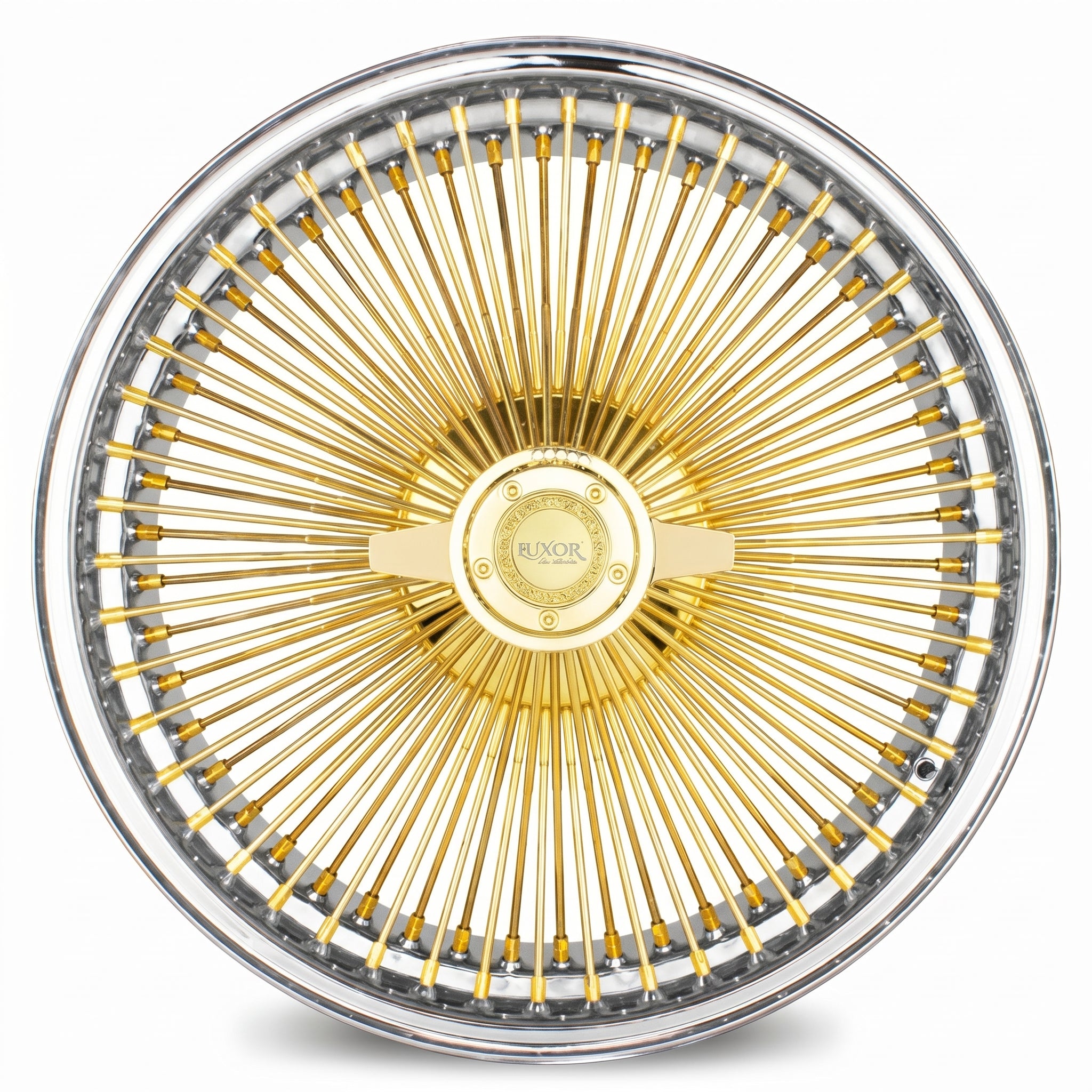 Luxor 22x8 FWD 150 Spoke Straight Lace Gold Center