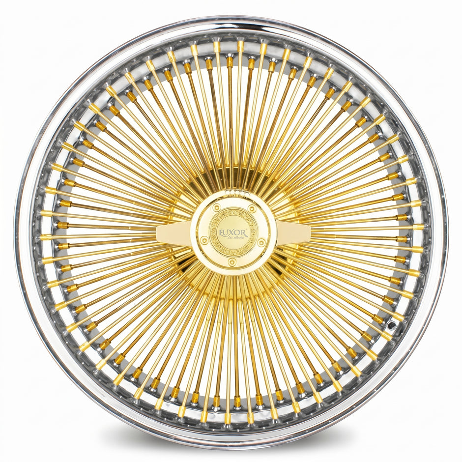 Luxor 22x8 FWD 150 Spoke Straight Lace Gold Center