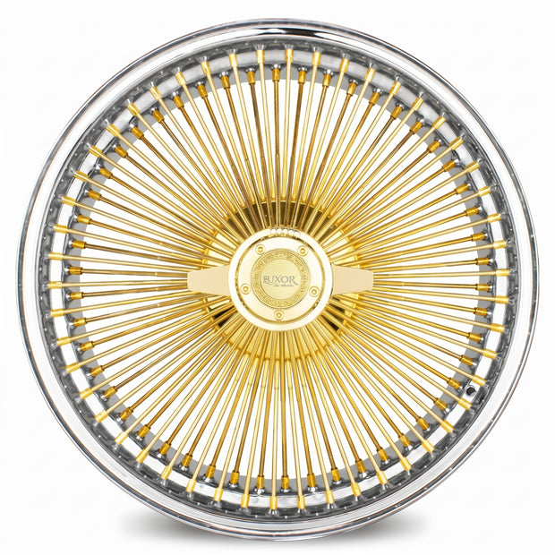 Luxor 22x8 FWD 150 Spoke Straight Lace Gold Center