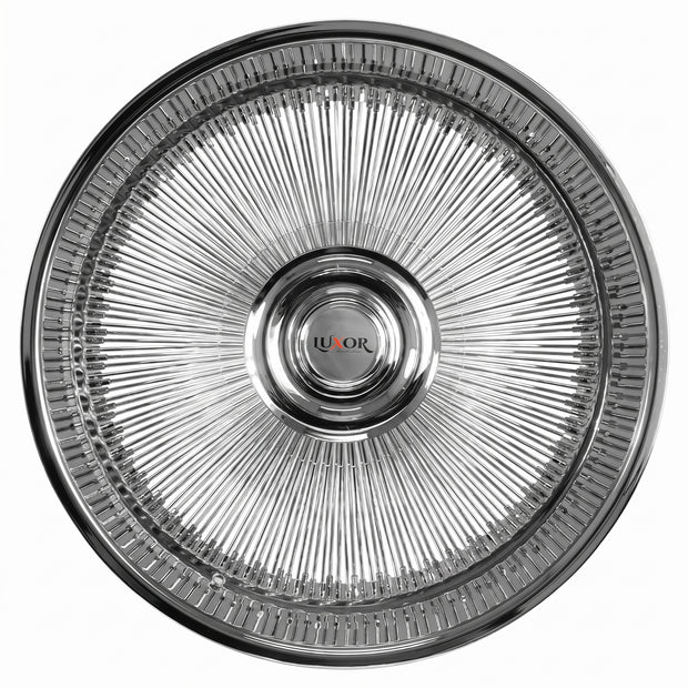 26 Spoke 180 Straight Lace Forged Alloy Wheel All Chrome with Floating Luxor Caps